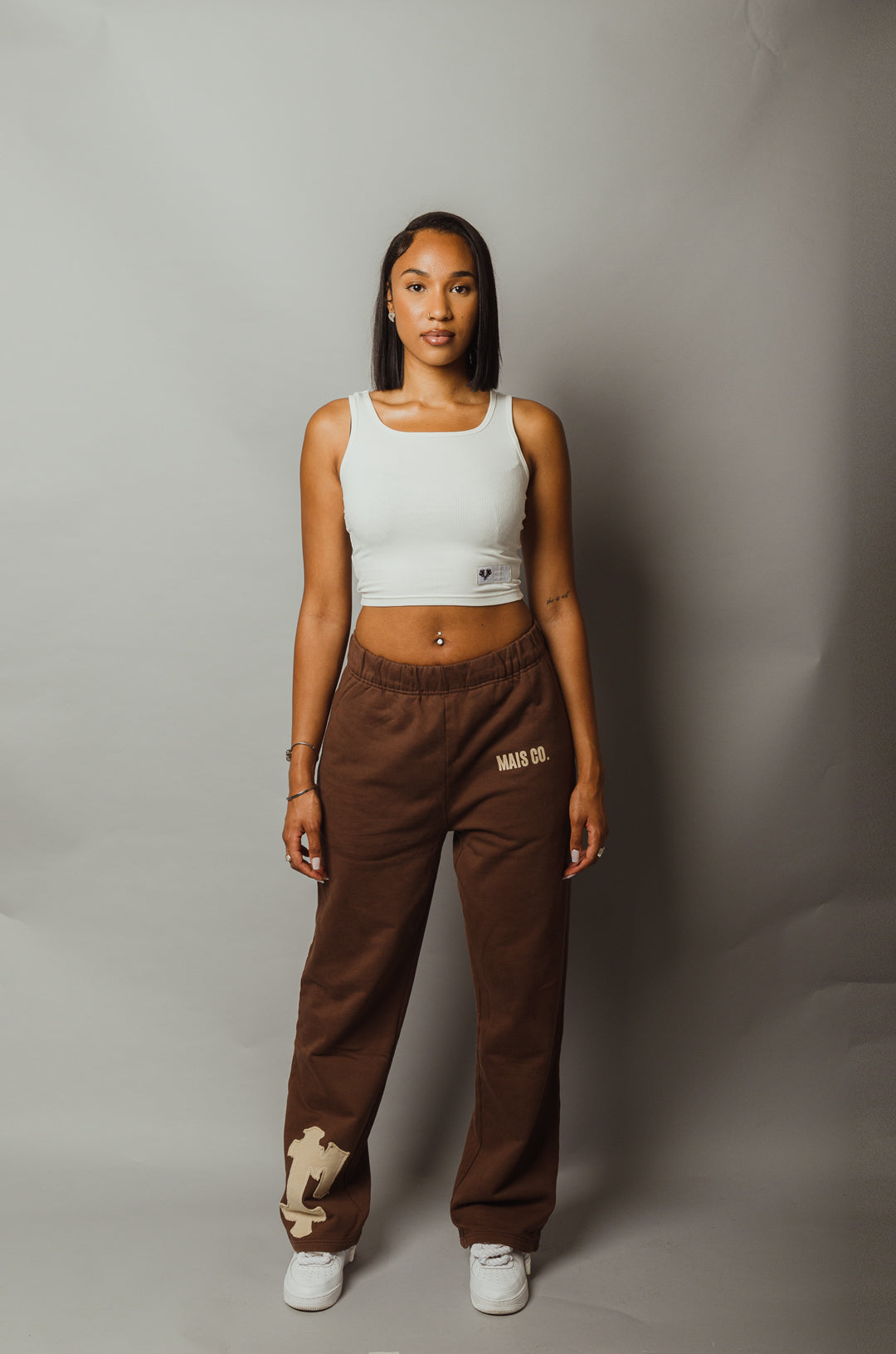 MAIS 'FLEUR' SWEATPANTS- CHOCOLATE