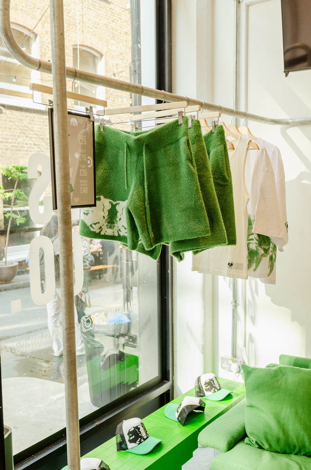 MAIS 'INK' MOHAIR SHORTS - EMERALD