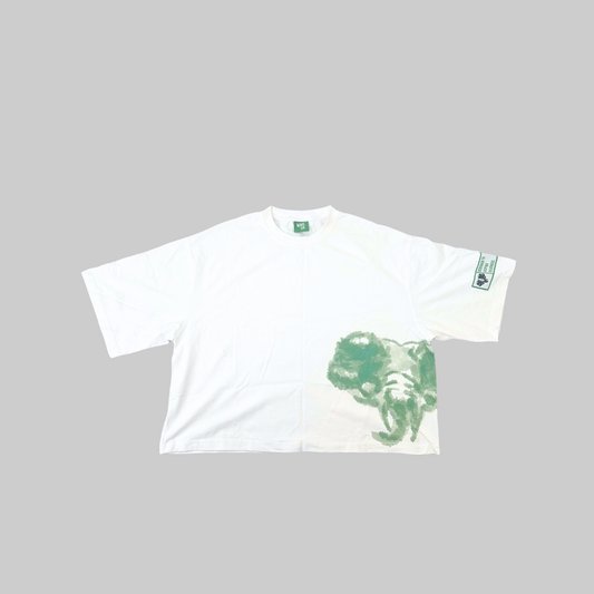 MAIS 'CLOUD' TEE - WHITE/EMERALD