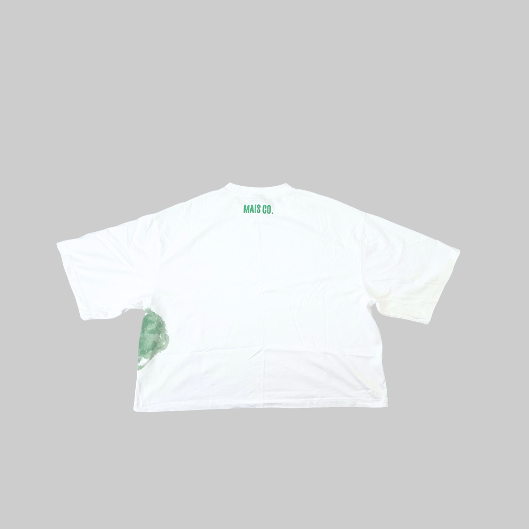 MAIS 'CLOUD' TEE - WHITE/EMERALD