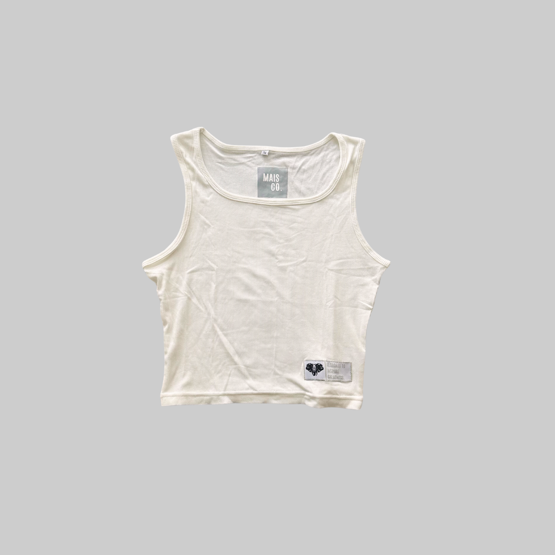 MAIS 'ESSENCH' CROPPED VEST - IVORY