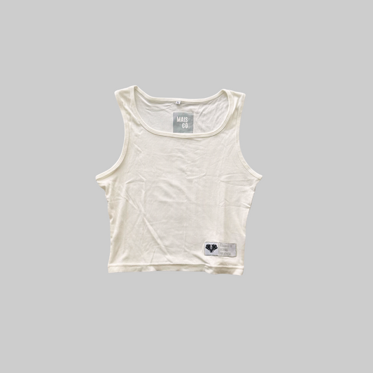 MAIS 'ESSENCH' CROPPED VEST - IVORY