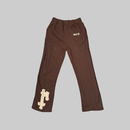 MAIS 'FLEUR' SWEATPANTS- CHOCOLATE