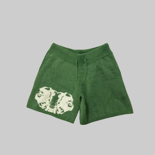 MAIS 'INK' MOHAIR SHORTS - EMERALD